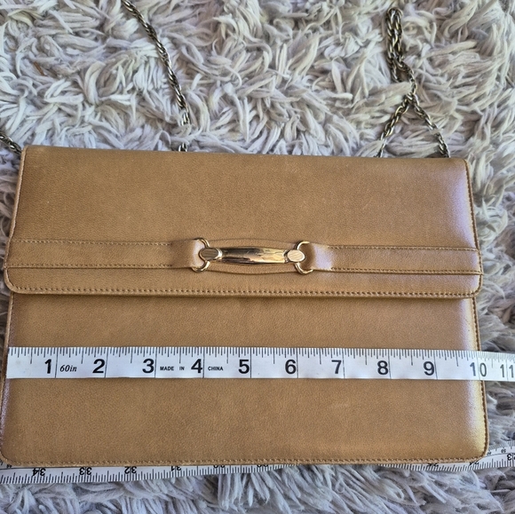 Vintage Francois Tan Leather Handbag Purse with‎ Interior Mirror Made in USA - Picture 10 of 13